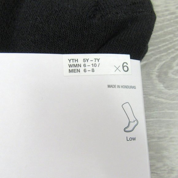 Nike Everyday Cushioned Low Socks Black 6 Pack Women's 6-10 / Youth 5Y-7Y NEW - Picture 5 of 9
